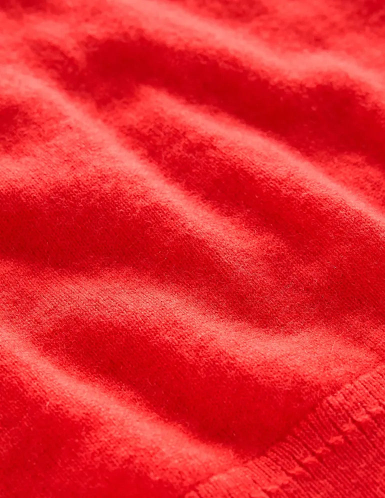 Eva Cashmere Crew Neck Sweater-Strawberry Tart Red-Boden Sale