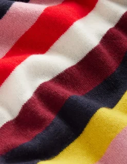 Eva Cashmere Crew Neck Sweater-Navy, Rainbow-Boden Best Sale
