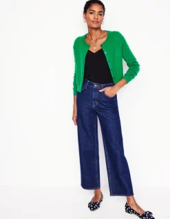 Eva Cashmere Cropped Cardigan-Rich Emerald-Boden Cheap