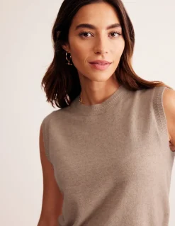 Eva Cashmere Vest-Chinchilla Melange-Boden Hot