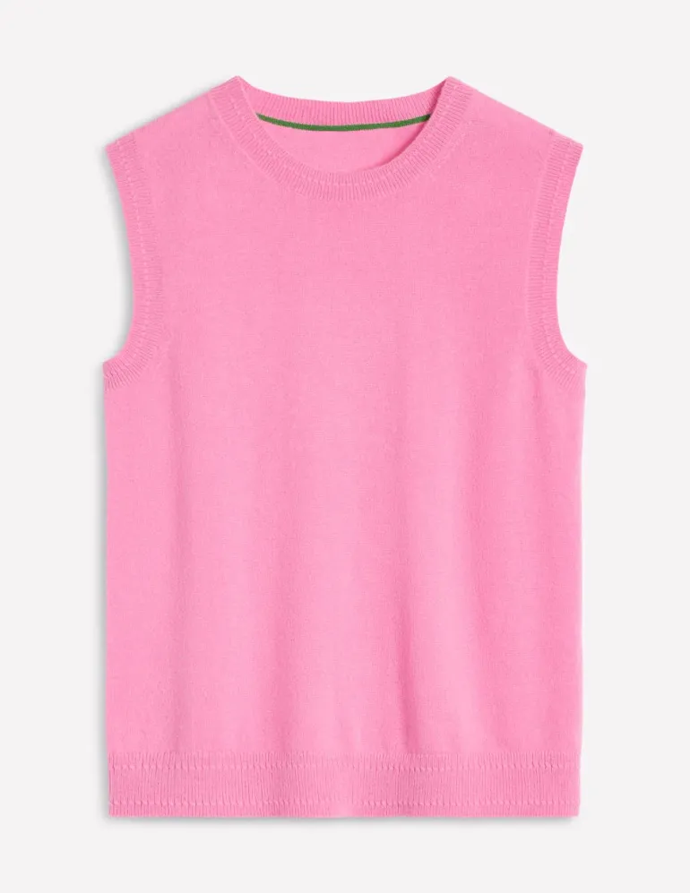 Eva Cashmere Vest-Meadowsweet Pink-Boden Best