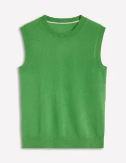 Eva Cashmere Vest-Paradise Green-Boden Best