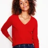 Eva Cashmere V-Neck Sweater-Rouge Red-Boden Cheap