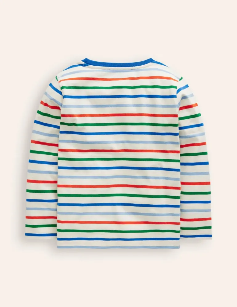 Everyday Breton T-Shirt-Greek Blue/Firecracker Red-Boden Best
