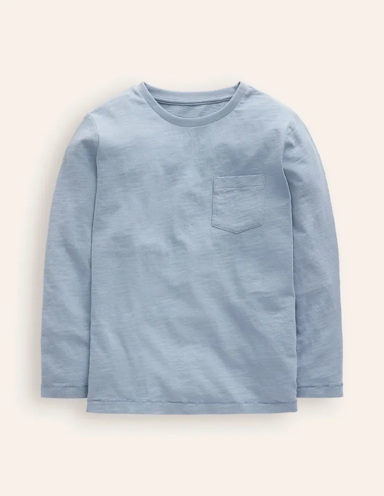 Everyday Long Sleeve T-Shirt-Pebble Blue-Boden Cheap