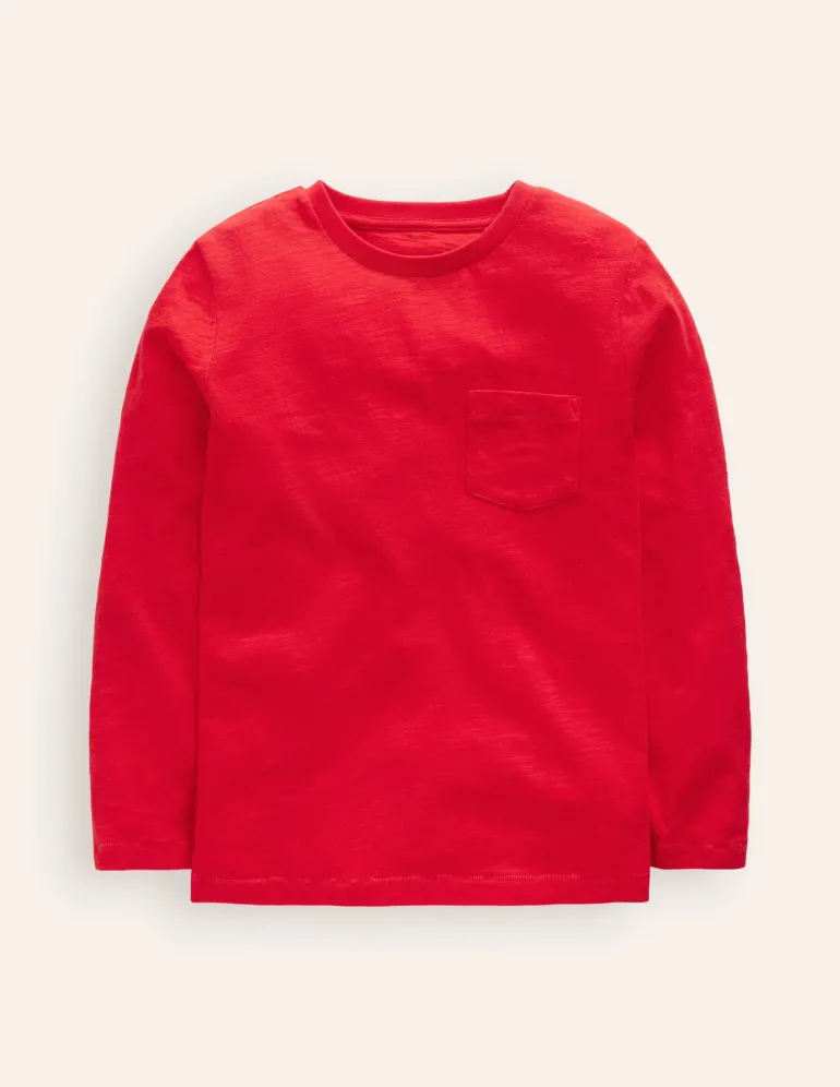 Everyday Long Sleeve T-Shirt-Poppy Red-Boden Hot
