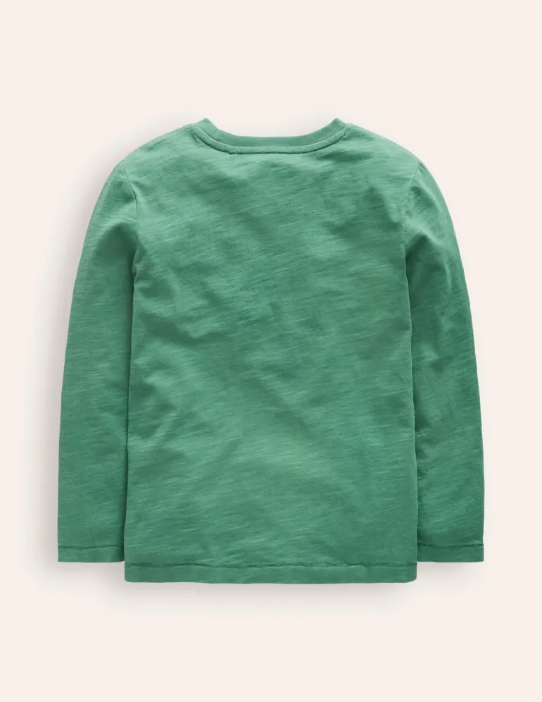 Everyday Long Sleeve T-Shirt-Spruce Green-Boden Clearance