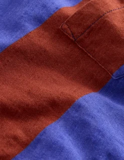 Everyday Long Sleeve T-Shirt-Blue/ Burgandy stripe-Boden Store