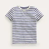 Everyday Short Sleeve T-Shirt-Ivory/College Navy-Boden Outlet