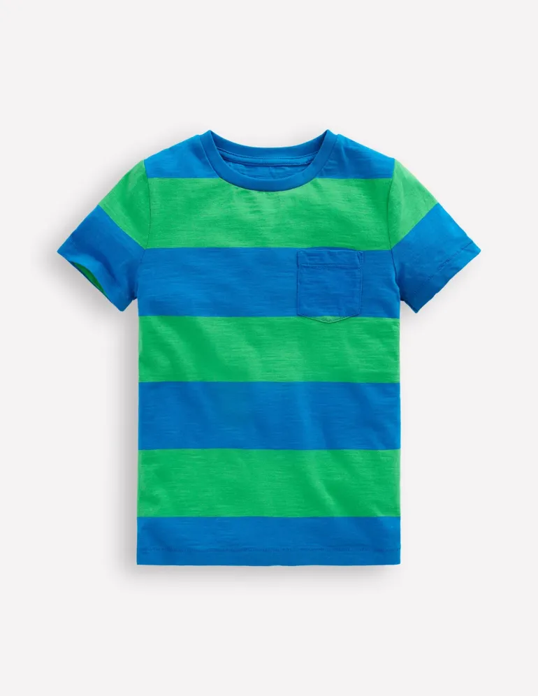 Everyday Short Sleeve T-Shirt-Sapling Green / Starboard Blue-Boden Store