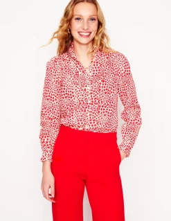Felicity Cotton Blouse-Ivory, Heart Cluster-Boden Shop