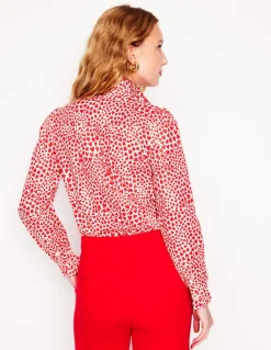 Felicity Cotton Blouse-Ivory, Heart Cluster-Boden Shop