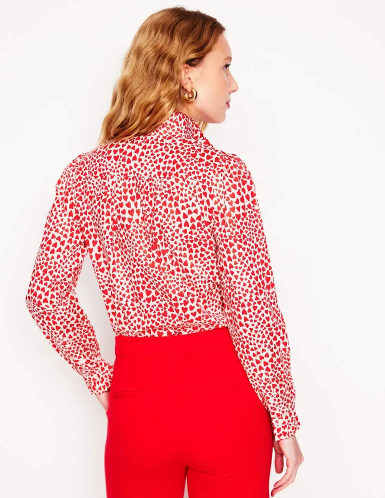 Felicity Cotton Blouse-Ivory, Heart Cluster-Boden Shop