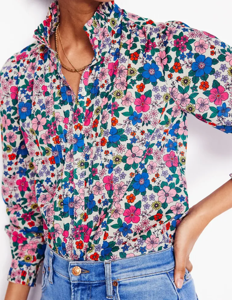 Felicity Cotton Blouse-Multi, Blossom Scatter-Boden Best