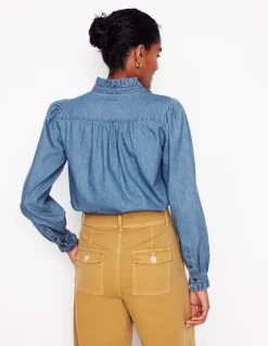 Felicity Denim Blouse-Light Authentic-Boden New