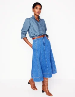 Felicity Denim Blouse-Light Authentic-Boden New
