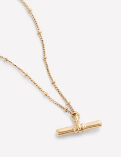 Fine T-Bar Pendant Necklace--Boden New