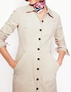Flora Cord Midi Shirt Dress-Almond Peach-Boden Shop