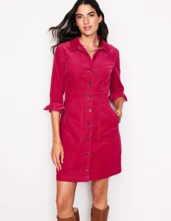 Flora Cord Shirt Dress-Cherries Jubilee-Boden Cheap