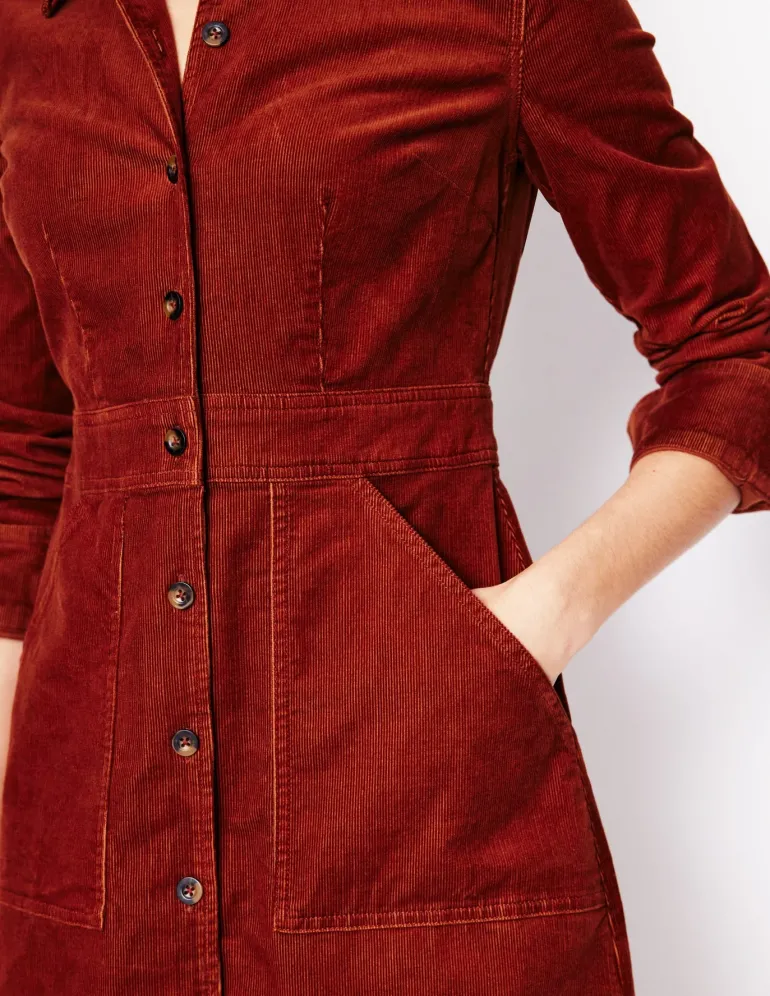 Flora Cord Shirt Dress--Boden Store
