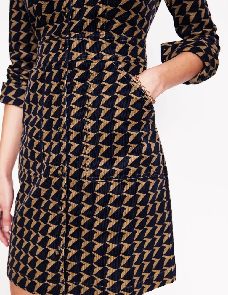Flora Cord Shirt Dress-Rubber, Birdie-Boden Best