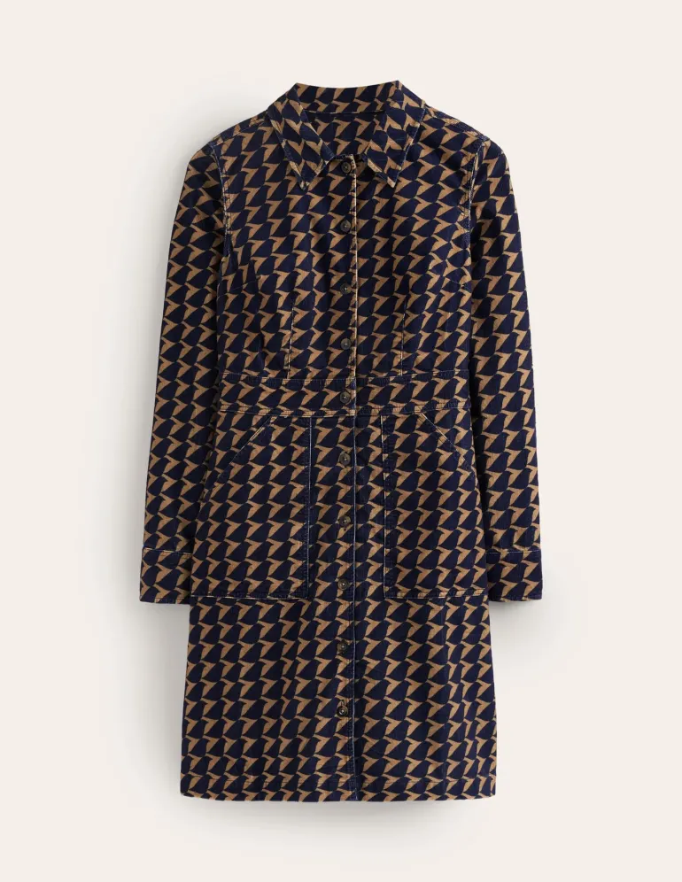 Flora Cord Shirt Dress-Rubber, Birdie-Boden Best