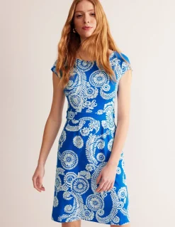 Florrie Jersey Dress-Indigo Bunting, Abstract Charm-Boden Cheap