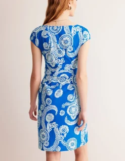 Florrie Jersey Dress-Indigo Bunting, Abstract Charm-Boden Cheap