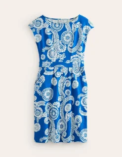 Florrie Jersey Dress-Indigo Bunting, Abstract Charm-Boden Cheap