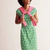 Florrie Jersey Dress-Rich Emerald, Falling Geo-Boden Cheap