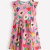 Frill Sleeve Jersey Dress-Sugared Lilac Spring Garden-Boden Best Sale