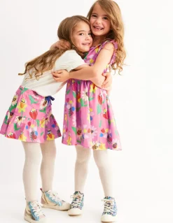 Frill Sleeve Jersey Dress-Sugared Lilac Spring Garden-Boden Best Sale