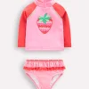 Frilly Rash Vest Set-Bubblegum Pink Strawberry-Boden Cheap