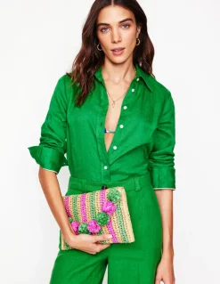 Fringe Raffia Clutch--Boden Best
