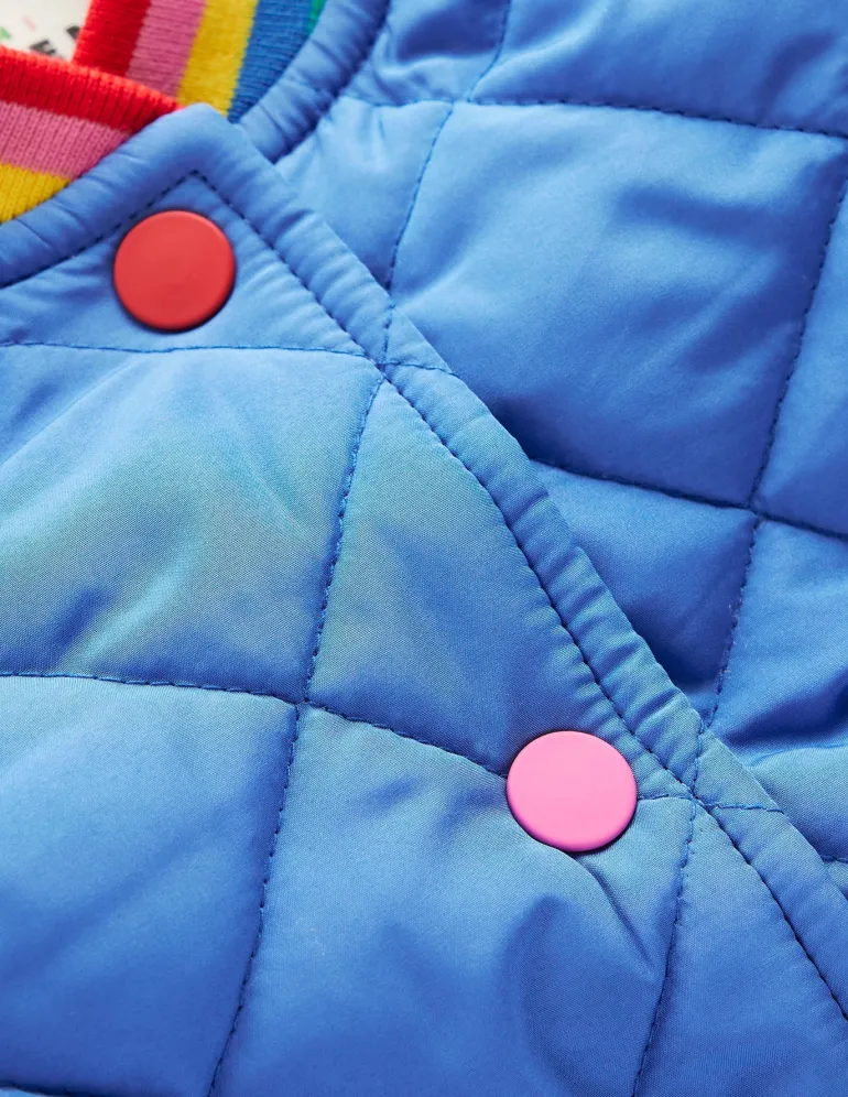 Fun Borg Lined Bomber-Peacock Plume Blue Heartburst-Boden Flash Sale