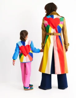 Fun Borg Lined Bomber-Peacock Plume Blue Heartburst-Boden Flash Sale