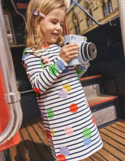 Fun Breton Dress-Multi Spot Stripe-Boden Cheap