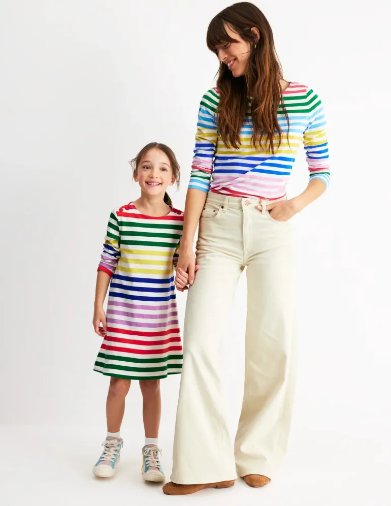 Fun Breton Dress-Multi Stripe-Boden Cheap