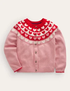 Fun Fair Isle Cardigan-Almond Pink Hearts-Boden Online