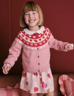 Fun Fair Isle Cardigan-Almond Pink Hearts-Boden Online