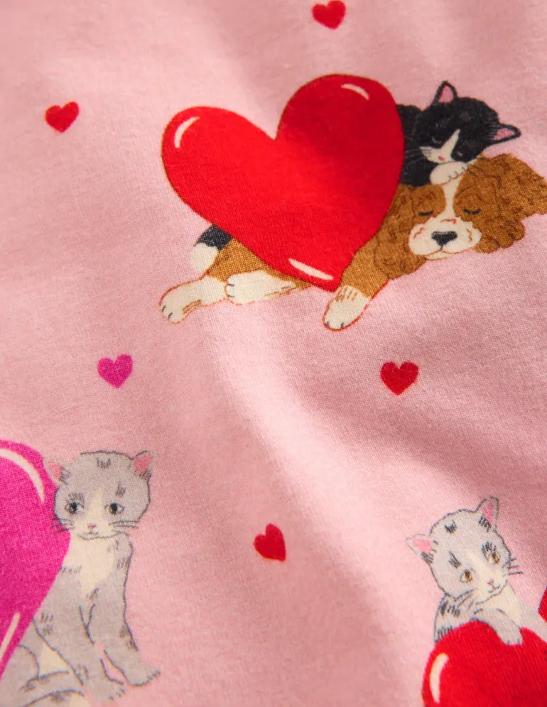 Fun Leggings-Chalk Pink Valentines Pets-Boden Fashion