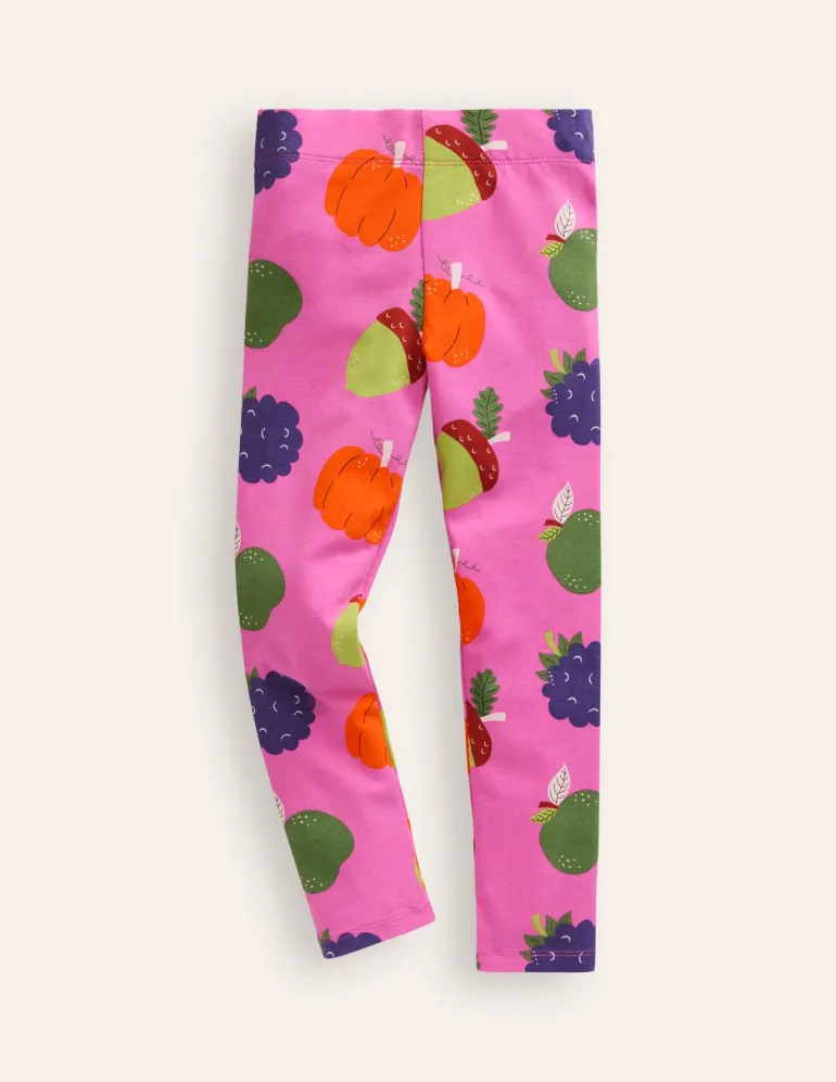 Fun Leggings-Cosmos Pink Strawberry Patch-Boden New