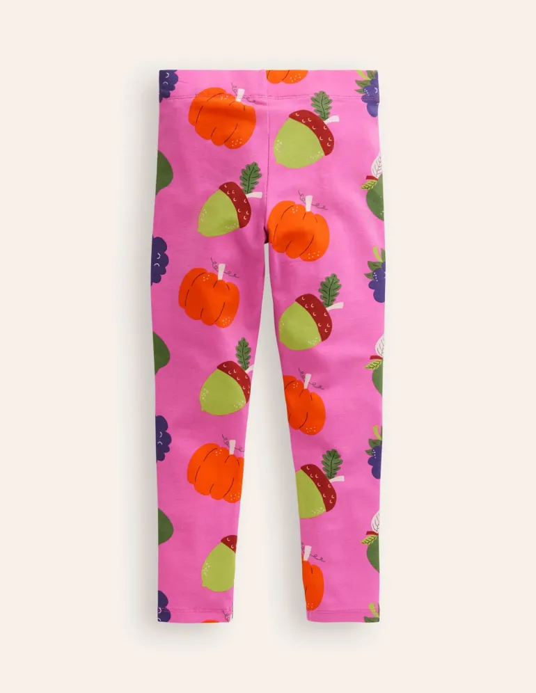 Fun Leggings-Cosmos Pink Strawberry Patch-Boden New