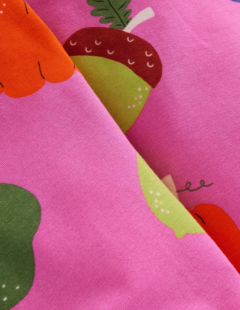 Fun Leggings-Cosmos Pink Strawberry Patch-Boden New