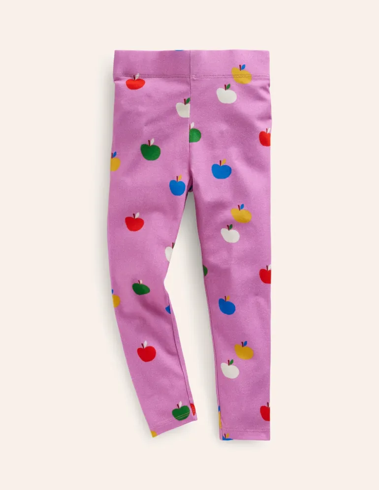 Fun Leggings-Vintage Mauve Rainbow Apples-Boden Hot