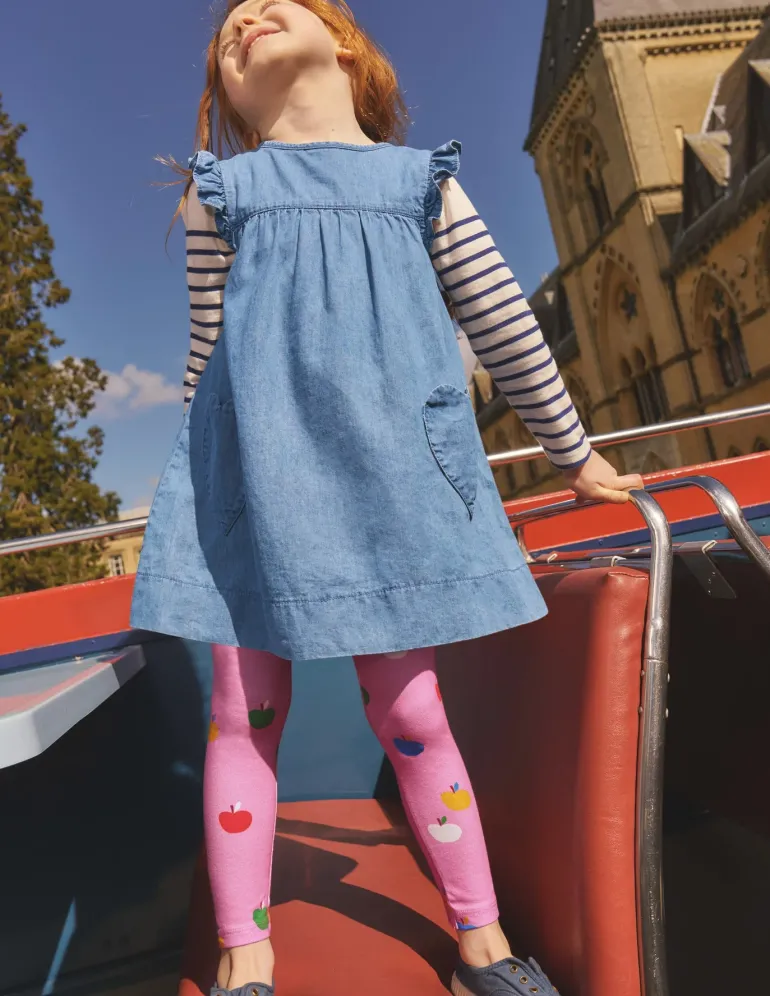 Fun Leggings-Vintage Mauve Rainbow Apples-Boden Hot