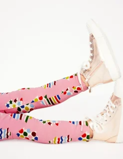 Fun Leggings-Vintage Pink Christmas Trees-Boden Clearance