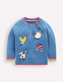 Fun Logo Sweater-Bluejay Farm-Boden New