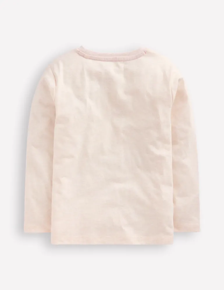 Fun Superstitch Grid T-Shirt-Oatmeal Marl Janet-Boden Hot