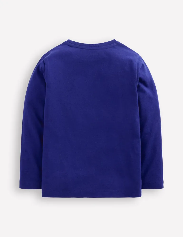 Fun Superstitch Grid T-Shirt-Sapphire Blue Dino-Boden Discount